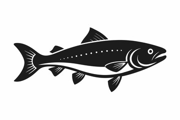 
Trout and salmon silhouette, trout tish vector illustration