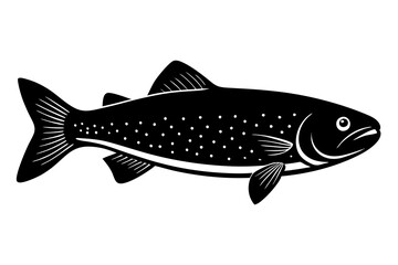 
Trout and salmon silhouette, trout tish vector illustration