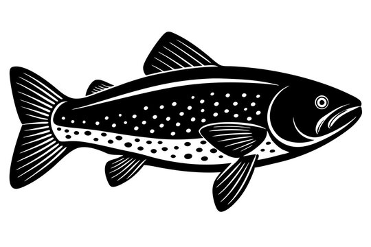recommend clip art: 
                    Trout and salmon silhouette, trout tish vector illustration