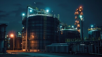 Obraz premium tank farm at a texas chemical plant