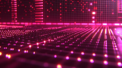 Pink and Purple Abstract Lights on a Grid Pattern