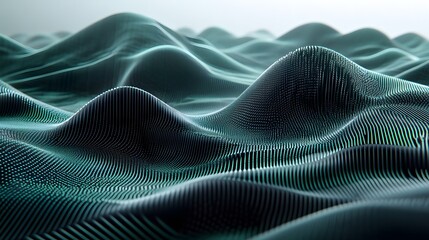 Naklejka premium Abstract Digital Landscape Green and Blue Technology Data Network