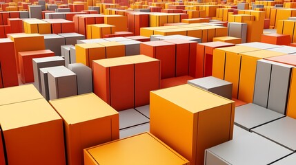 Abstract Orange and Grey Geometric Shapes Pattern Background