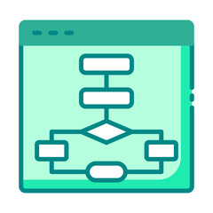 Algorithm icon representing AI-driven computational logic and automation processes.