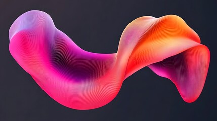 Abstract Pink and Orange Swirling 3D Lines