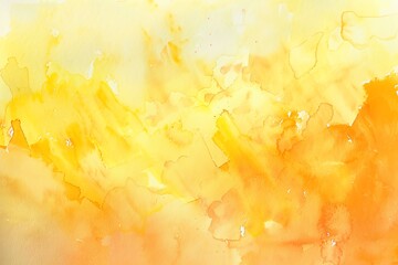 A vibrant abstract watercolor painting in yellow and orange hues, radiating warmth and creativity.