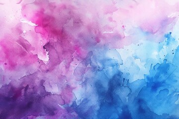 Fototapeta premium A vibrant watercolor background blending pink, purple, and blue tones, perfect for artistic and creative projects.