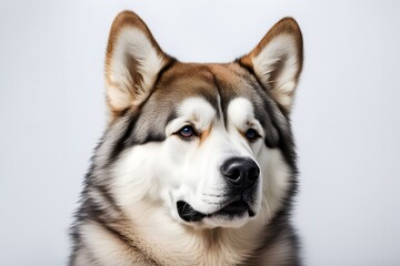Obraz premium Alusky animal on white background, Ai Generated