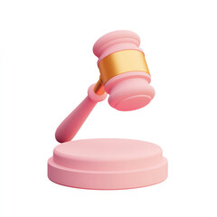 3D icon of law, on a solid white background