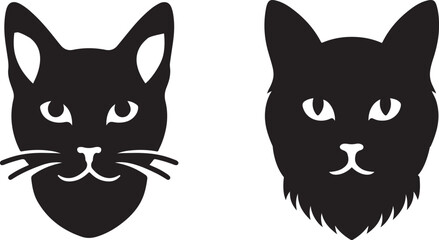 cat head silhouette vector illustration icon