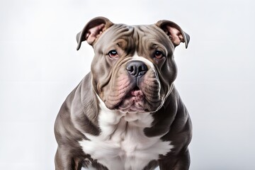 American bully dog animal on white background, AI Generated
