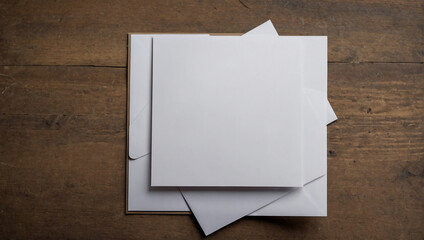blank paper on wood background
