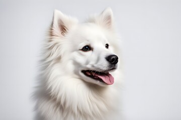 American eskimo dog animal on white background, AI Generated