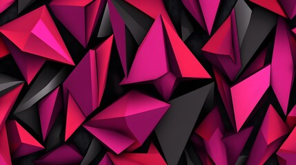 Obraz premium Abstract Geometric Shapes Pattern Pink Black Triangles