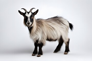 Fototapeta premium American pygmy goat animal on white background, Ai Generated