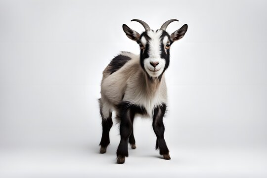 American pygmy goat animal on white background, Ai Generated
