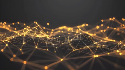 Abstract Golden Network with Bokeh Lights
