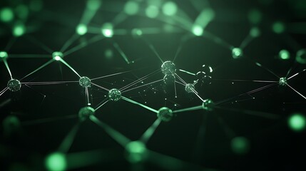 Obraz premium Abstract Green Network Connection Dots