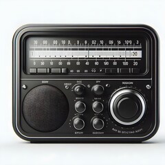 Fototapeta premium old radio isolated on white