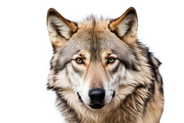 Apennine wolf animal on white background, AI Generated