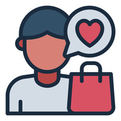 Avatar with a heart symbol representing a customer's favorite product choice.