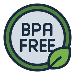 BPA Free label icon representing a product free from harmful chemicals and safe for use.