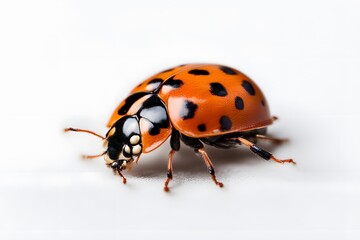 Asian lady beetle on white background, AI Generated