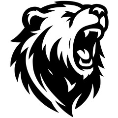 Bear portrait logo silhouette