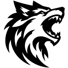 Obraz premium Wolf sport logo silhouette