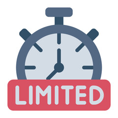 Stopwatch icon representing a limited edition product available for a short time.