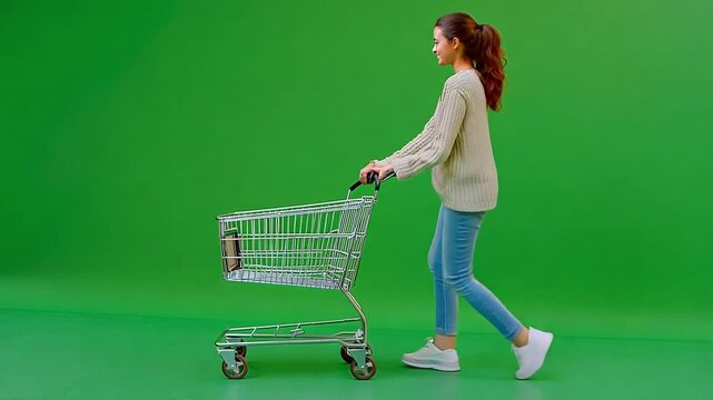 woman with shopping cart