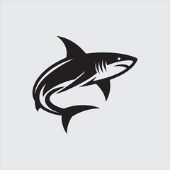 Shark logo icon silhouette vector art illustration