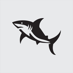 Obraz premium Shark logo icon silhouette vector art illustration
