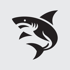Shark logo icon silhouette vector art illustration