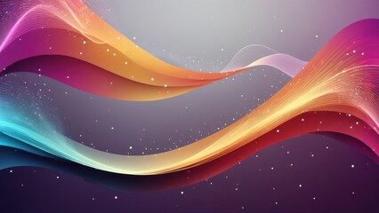 Abstract colorful waves on a gradient background, creating a dynamic visual effect.