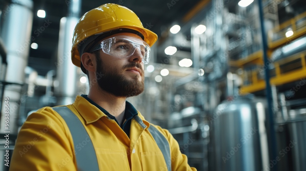 Aufkleber engineers working in a large-scale hydrogen plant, monitoring energy output and efficiency