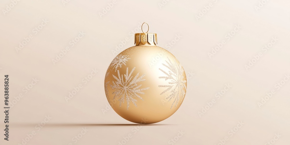 Aufkleber a minimalistic icon of a christmas ornament with a shiny surface and a delicate snowflake pattern