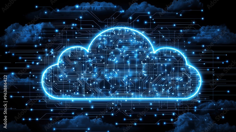 Aufkleber cloud computing technology abstract background