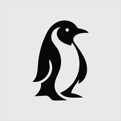 Naklejka premium Penguin Logo icon Silhouette vector art illustration