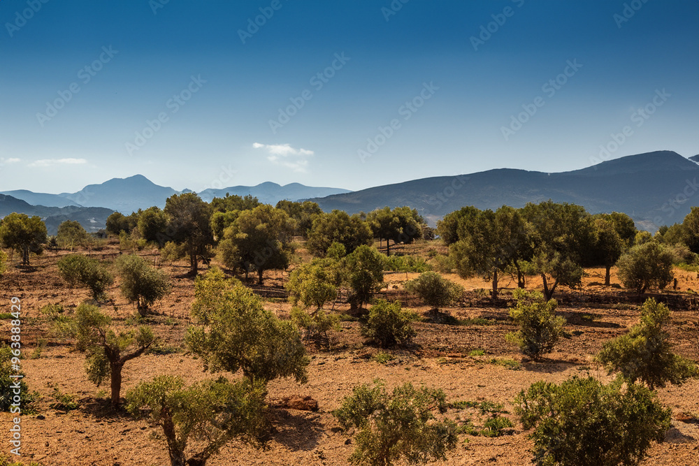 Wall mural mediteranian landscape background