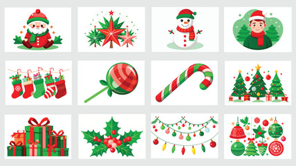 Christmas elements set vector illustration.  Merry Christmas, Christmas vector design 