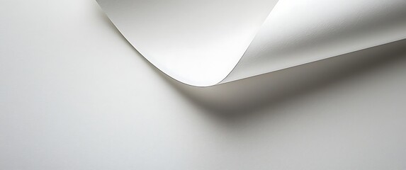Curved White Paper on a Minimalist Background