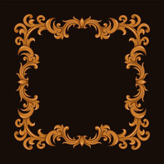 luxury gold ornamental classic vector engraved frame