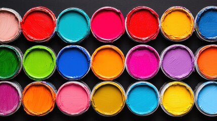 Colorful Paint Cans   Variety of Paint Colors   Paint Cans   Color Palette   Painting Supplies