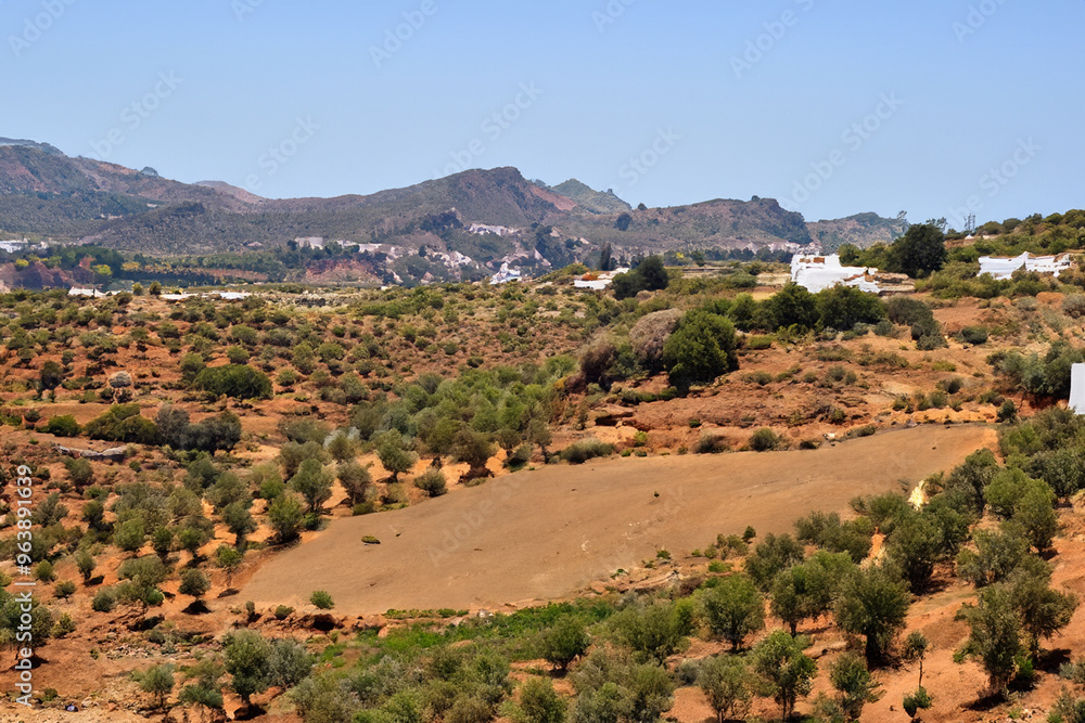 Wall mural mediteranian landscape background