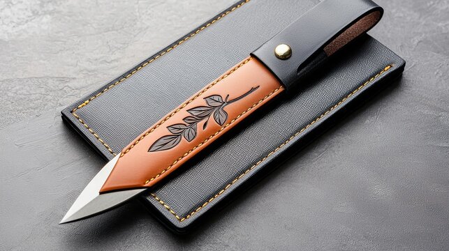 Custom Engraved Leather Bookmark with Name, Perfect Literary Gift - 3D Illustration