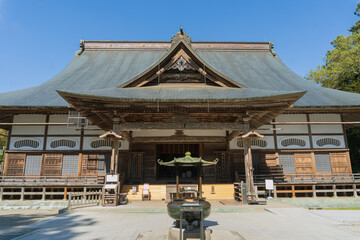 世界遺産・中尊寺／本堂【国指定史跡】日本岩手県平泉町・10月