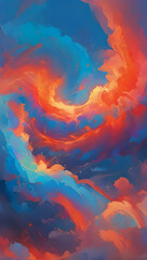 Fototapeta premium A rainbow of hues swirls and create stunning displays of colors in the sky.