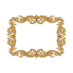 luxury gold frame with a engraved floral design vintage