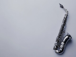 Harmonious Melody - Minimalist Composition of Saxophone with Copy Space.